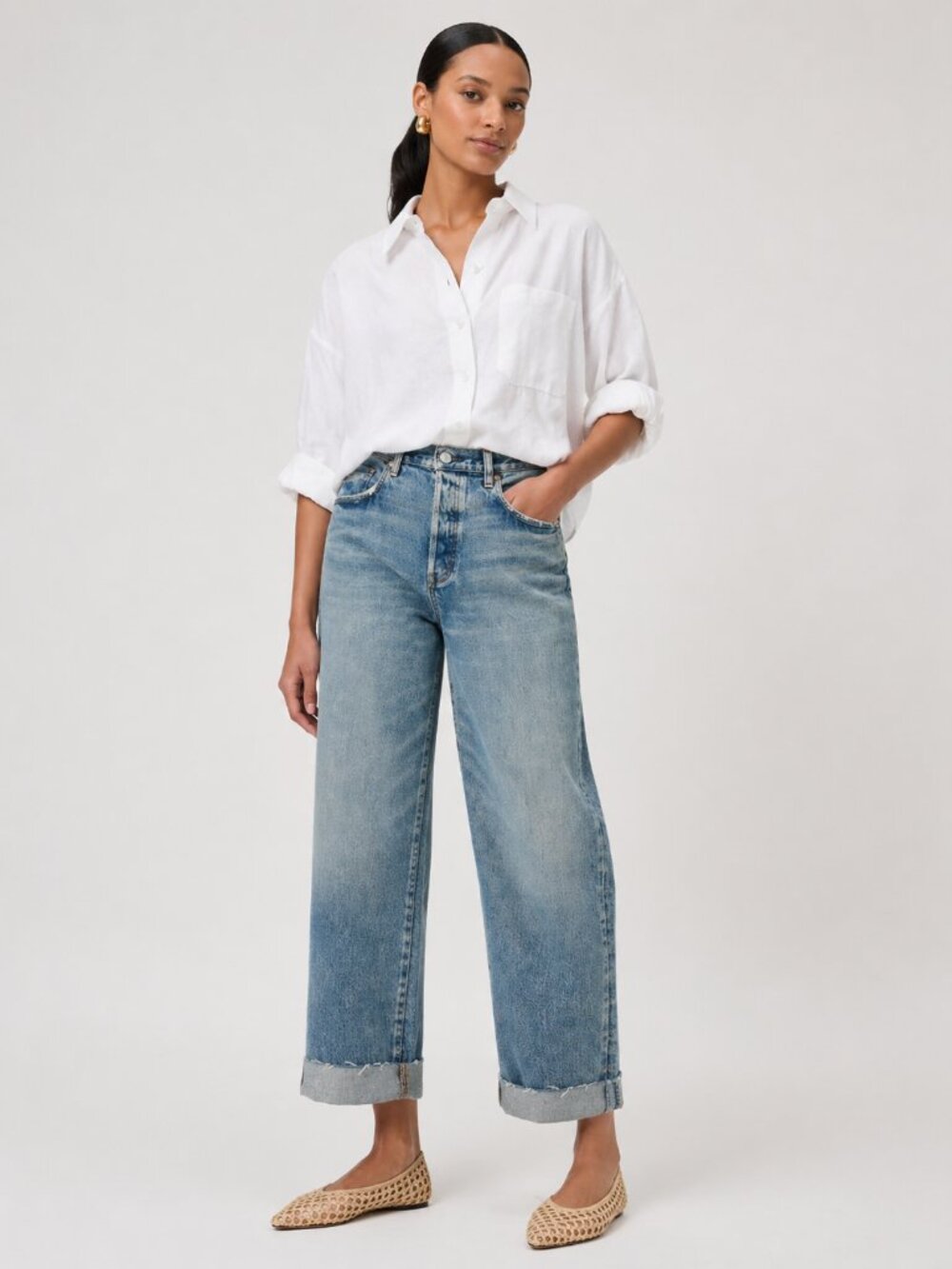 MOUSSY VINTAGE Wide Straight Cropped - Plainedge - Size 28